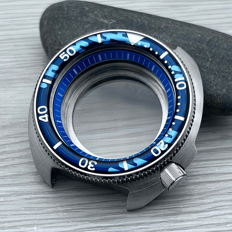 Mod Knurled Turtle Watch Cases Fashion Bezel Fits Seiko 6105 6309 For NH35 NH36 7s26 Automatic Movem