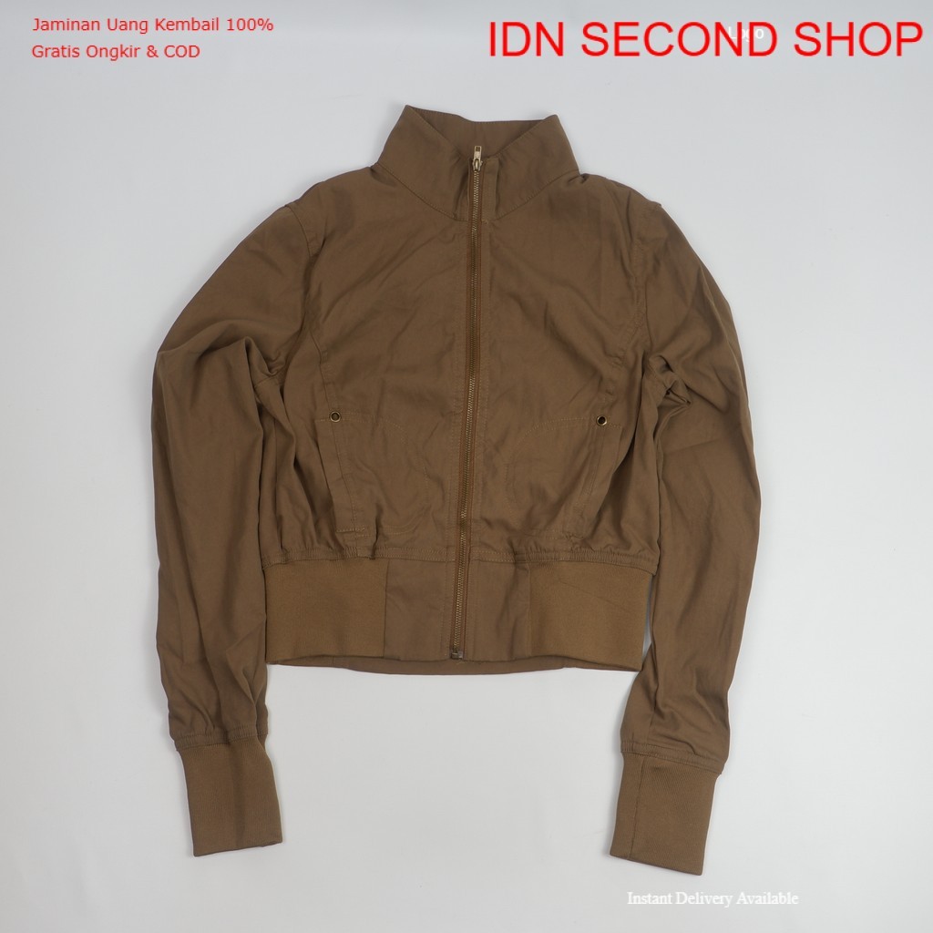 Brown Cropped Lightweight Jacket Casual Outerwear – Preloved