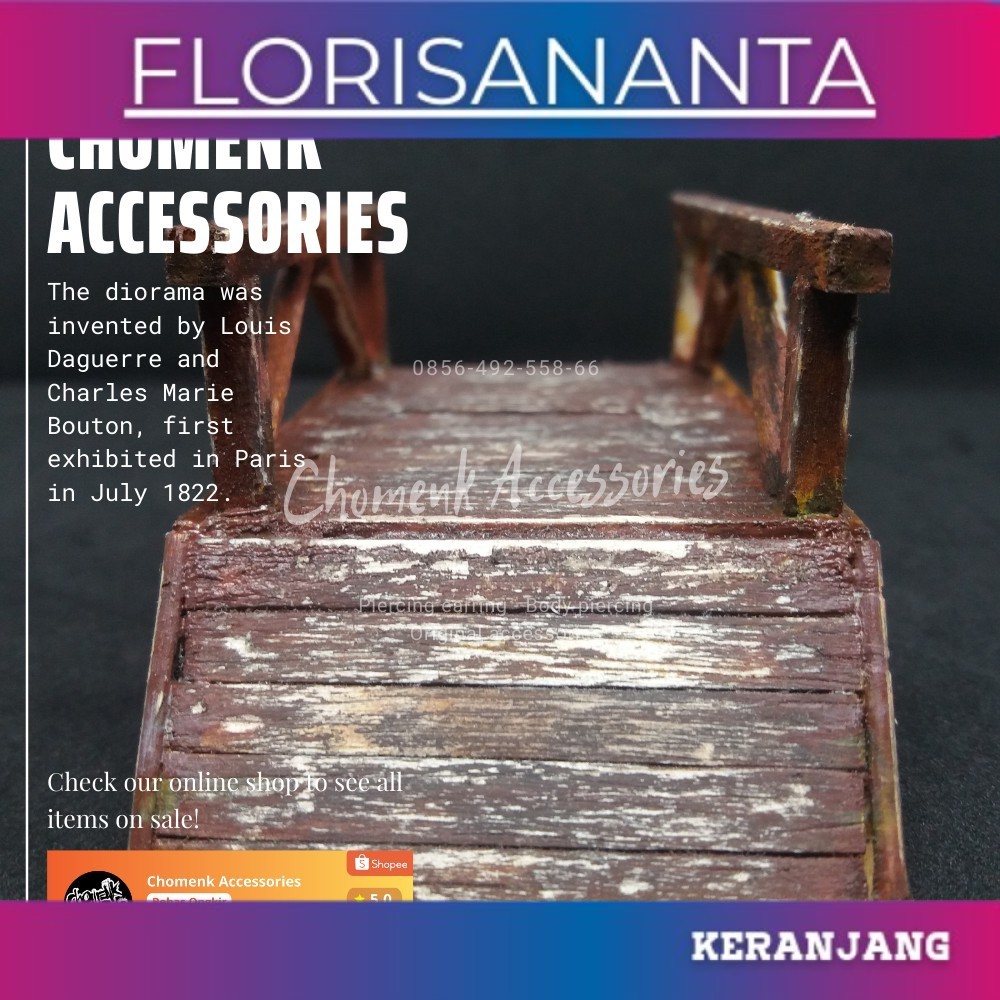 terlaris baru Diorama-miniatur Jembatan kayu skala 1:18-1:24 stik balsa special diorama-miniatur Jem