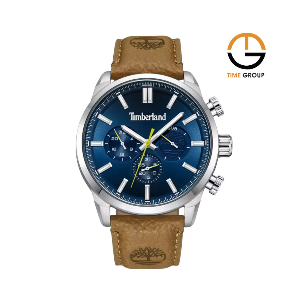 JAM TANGAN PRIA TIMBERLAND TDWGF0028702 HENNIKER II WATCH BLUE DIAL LEATHER STRAP