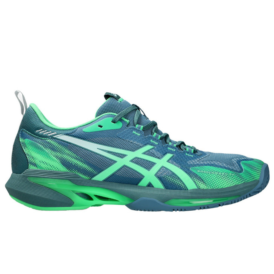 Sepatu Tenis Padel Pria Asics Sonicsmash FF Standard Saba Blue Vital Green Original 1041A538.400