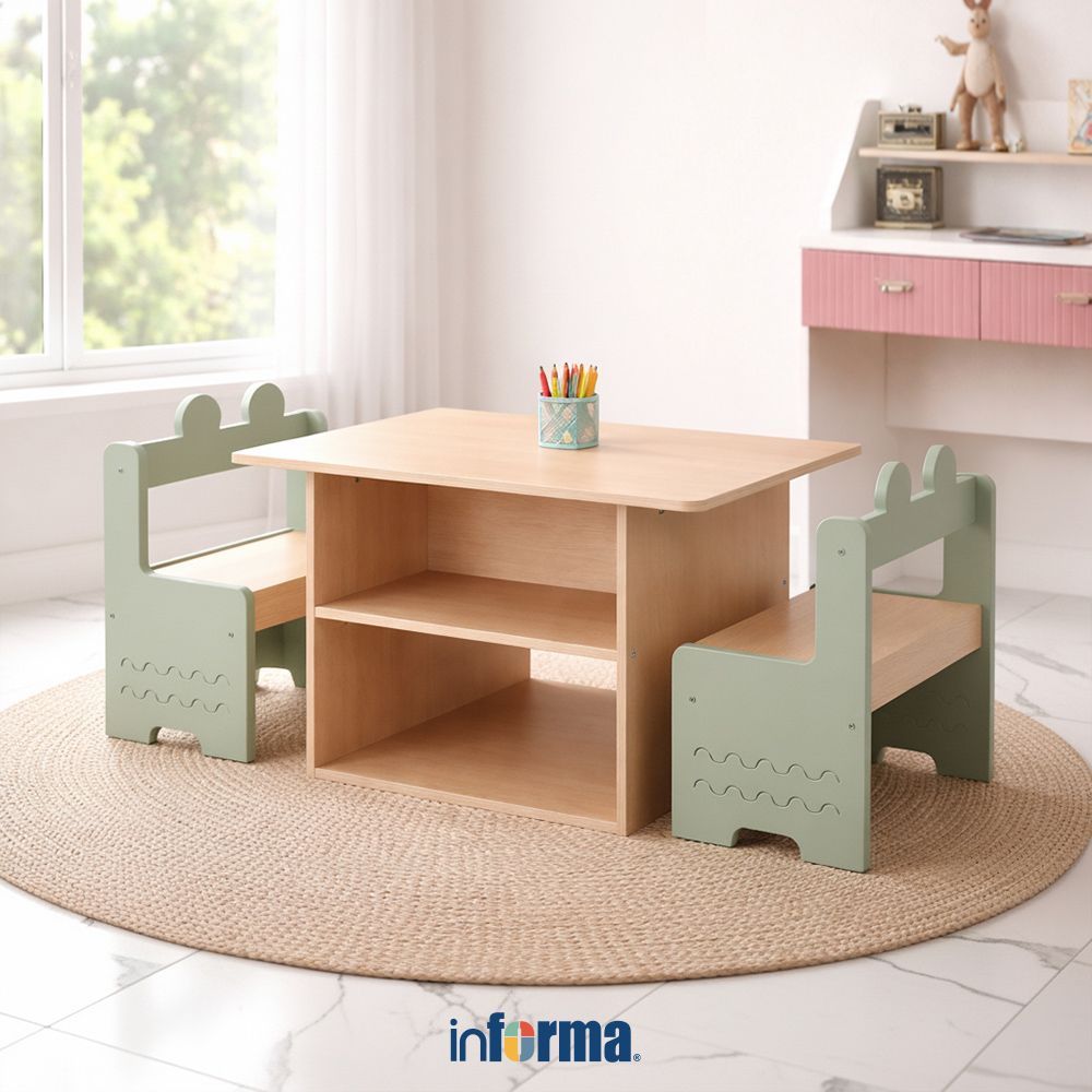 Informa Dion Set Meja & Kursi Anak - Mix Kids Desk And Chair Makan Belajar Bermain Anak Perlengkapan