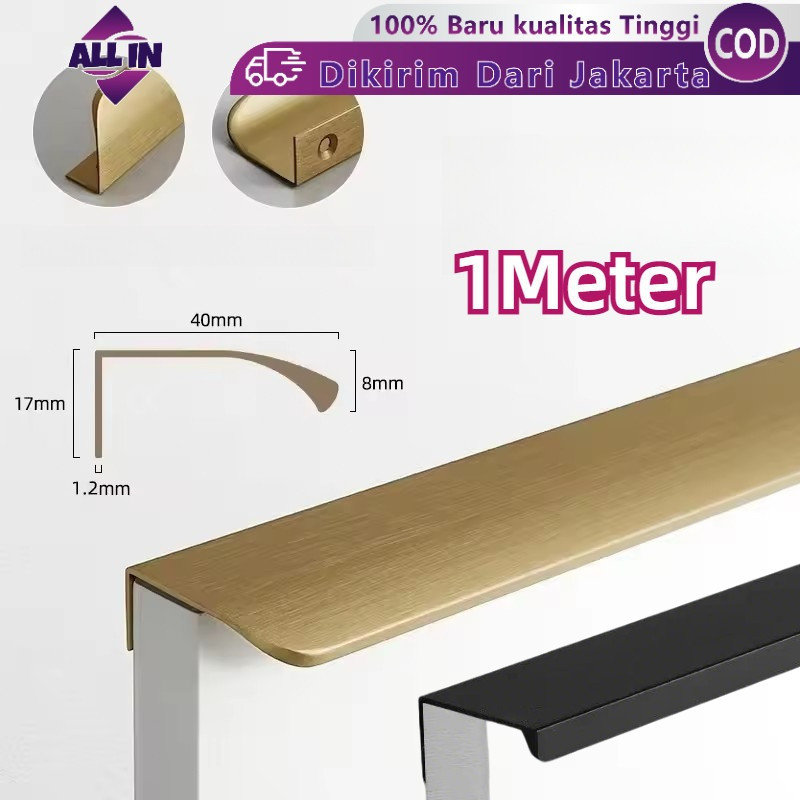 1Meter Handle Lemari Panjang Tarikan Lemari Dapur Handle Furniture Tarikan Pintu Lemari Minimalis