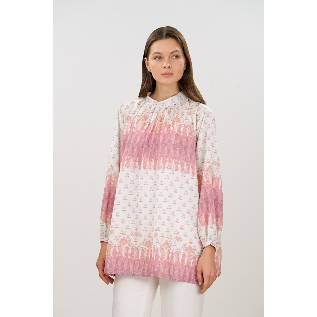 Benang Jarum - Benang Pelangi Blouse - Ivory/Pink