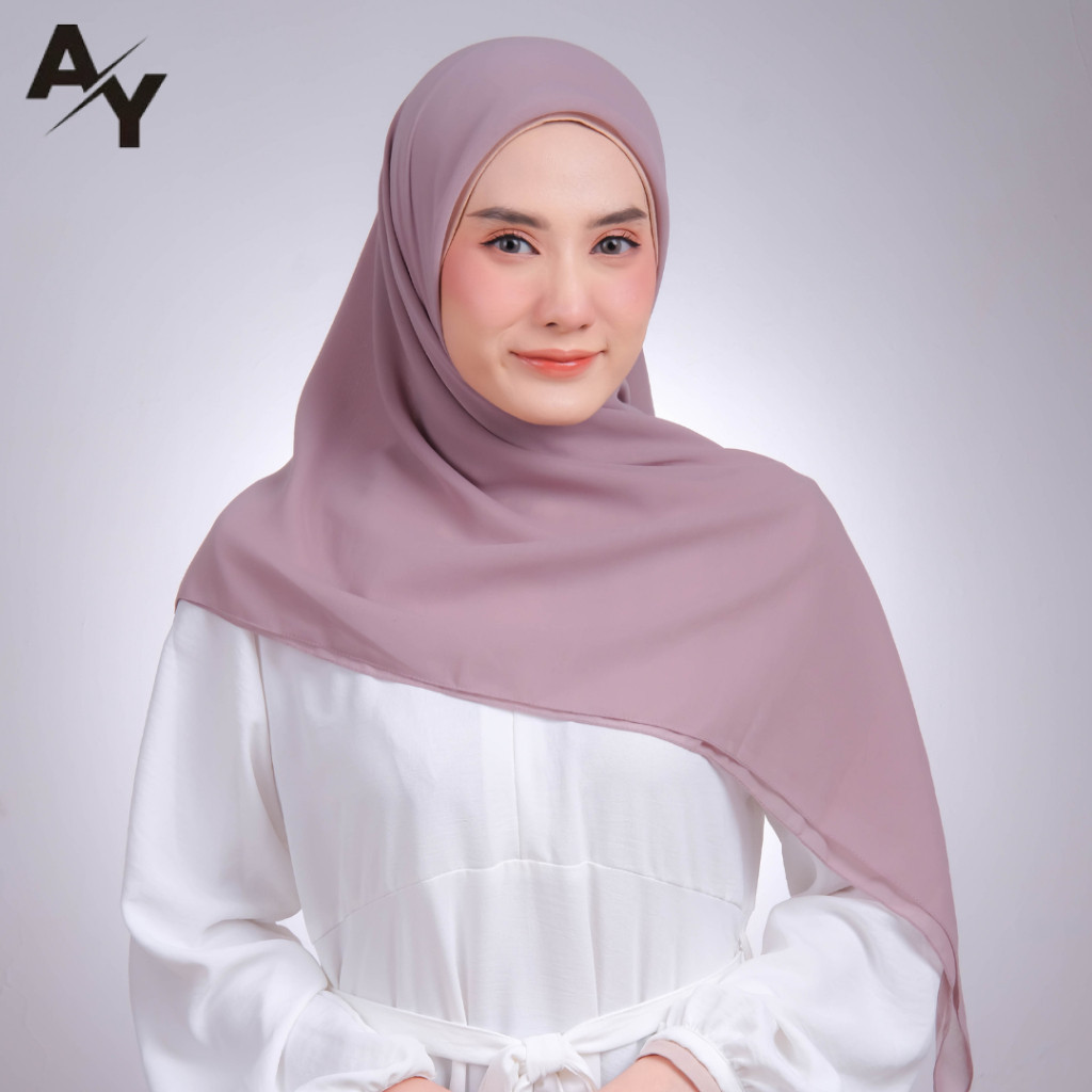 Hijab Paris Premium Voal 110x110 Anti Letoy Jahit Tepi Polos Adem Tidak Menerawang Best Seller Warna