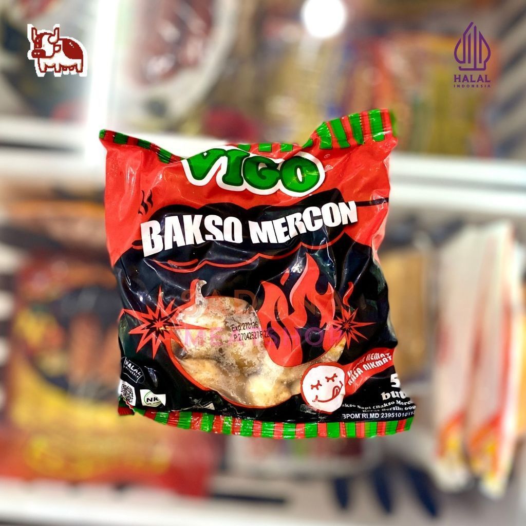 VIGO Bakso Mercon Pedas Daging Sapi 50pcs – Siap Masak, Frozen Food Halal