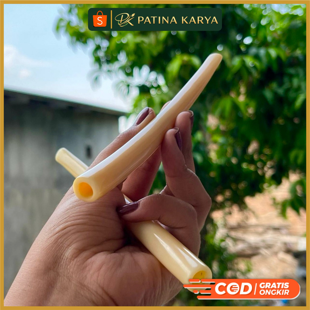 Pipa Once Tulang Sapi Asli - Panjang 13-14 cm - Hisapan Gurih Maksimal