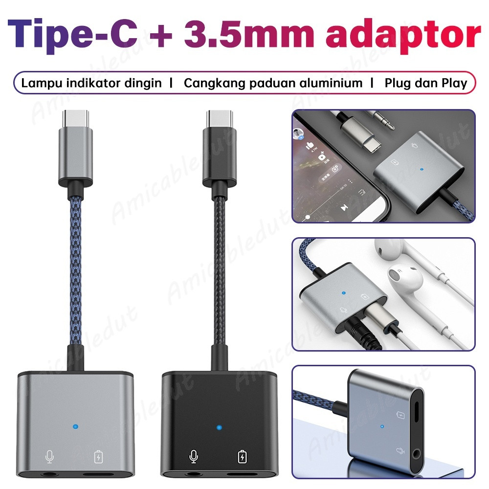 Baru Splitter Lightning Iphone to Jack 3.5mm 2in1 Audio Jack + Charging Splitter Audio Open Mic 2in1