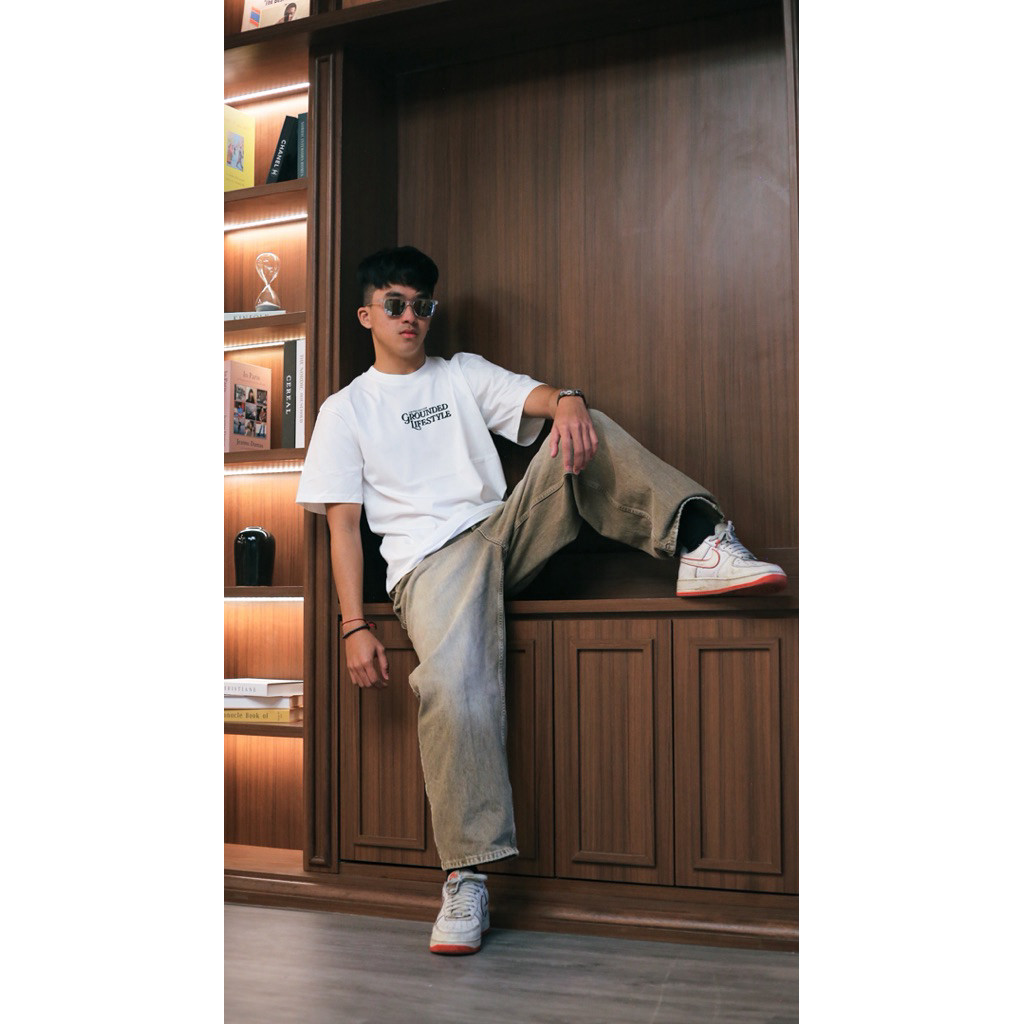 kapas murni External T-shirt Oversize Pria Wanita Kaos Distro Unisex Katun 24s Grounded lifestyle