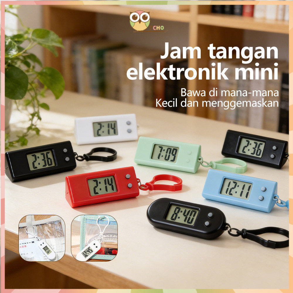 JCHO Gantungan Kunci Jam Digital LCD Jam Digital LCD Saku  Anak Sekolah Jam mini LCD digital Senyap