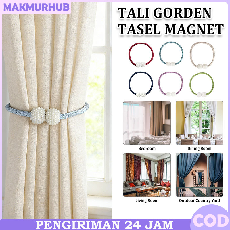 Tali Pengikat Gorden Magnet / Curtain Ball Dekorasi / Pengait Hordeng Barang Unik / Untuk Rumah Mini