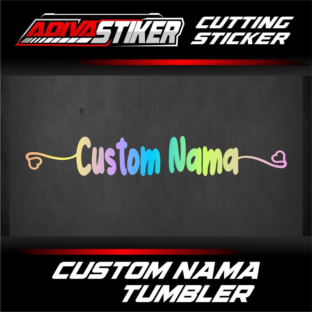 Stiker custom nama hp laptop tumbler dll stiker cutting custom nama