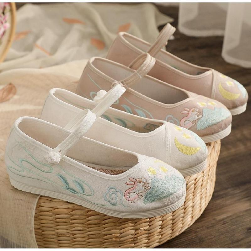 Sepatu Hanfu Baru, Sepatu Bordir Gaya Kuno untuk Wanita