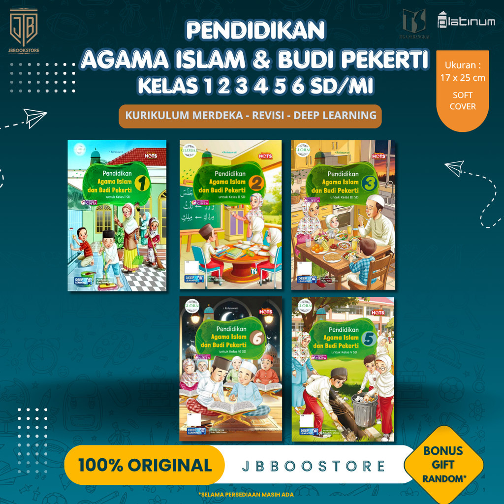 [ Tiga Serangkai ] Buku Pendidikan Agama Islam Dan Budi Pekerti kelas 1 2 3 4 5 6 SD/MI / PAI SD / K