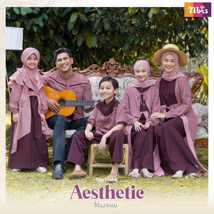 SARIMBIT ELEGAN AESTHETIC MAROON NIBRAS GAMIS ELEGAN DEWASA KOKO ELEGAN DEWASA GAMIS ANAK KOKO ANAK 