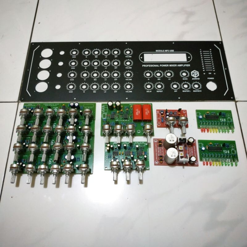 Paket Power Mixer Komplit Panel Dengan 4 Kit Mixer