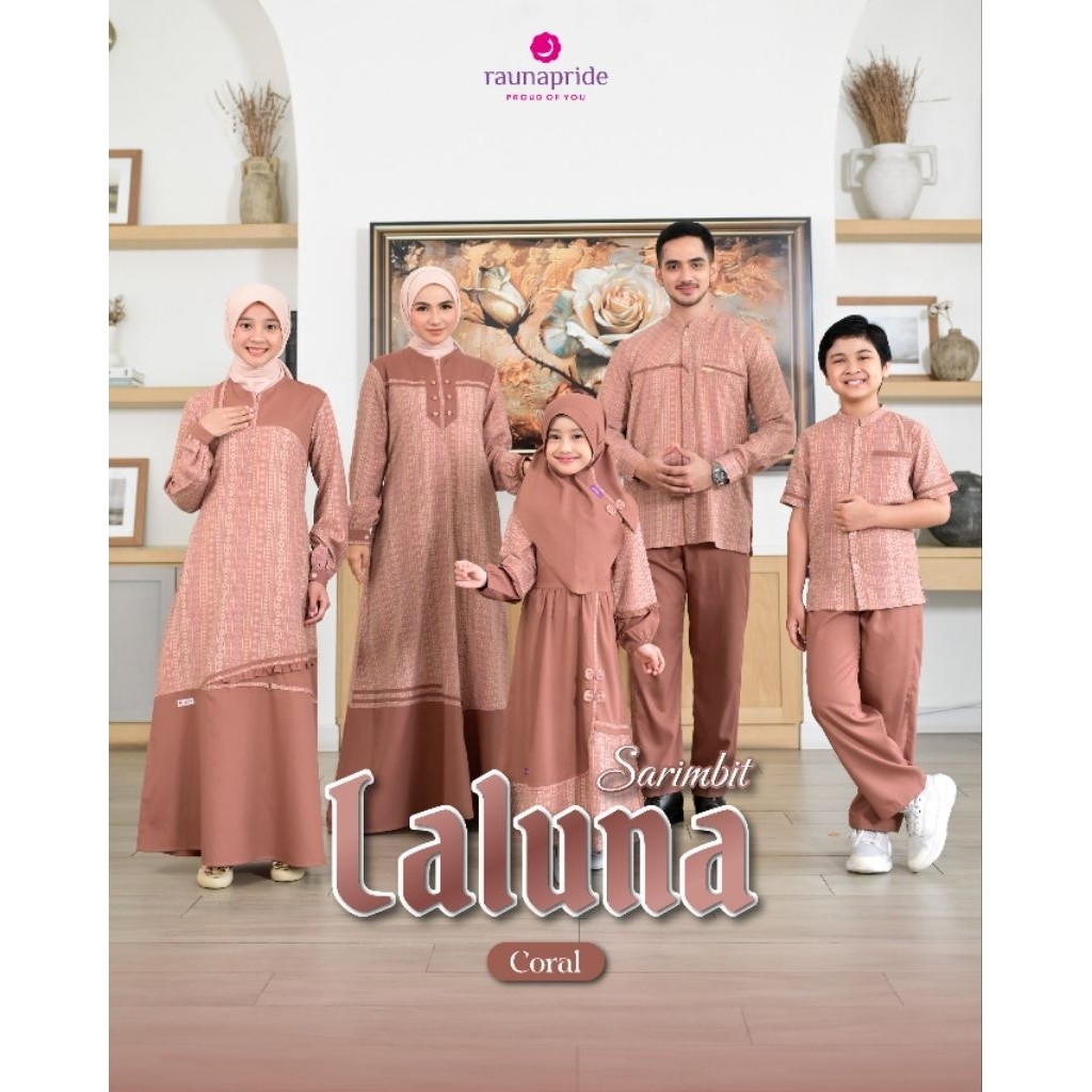 Raunapride Sarimbit Terbaru 2026 Laluna Coral| Gamis Rauna Terbaru kekinian Laluna Coral| Gamis Rema