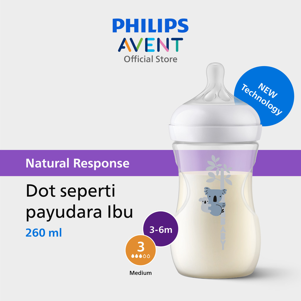 Philips Avent Natural Bottle Single 9Oz Flamingo SCF627/41 Botol Bayi