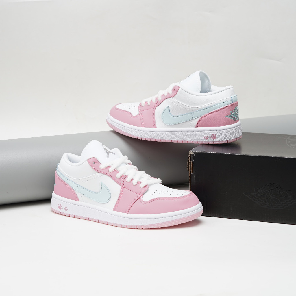 AJ 1 Low SE Paw Print Pink white