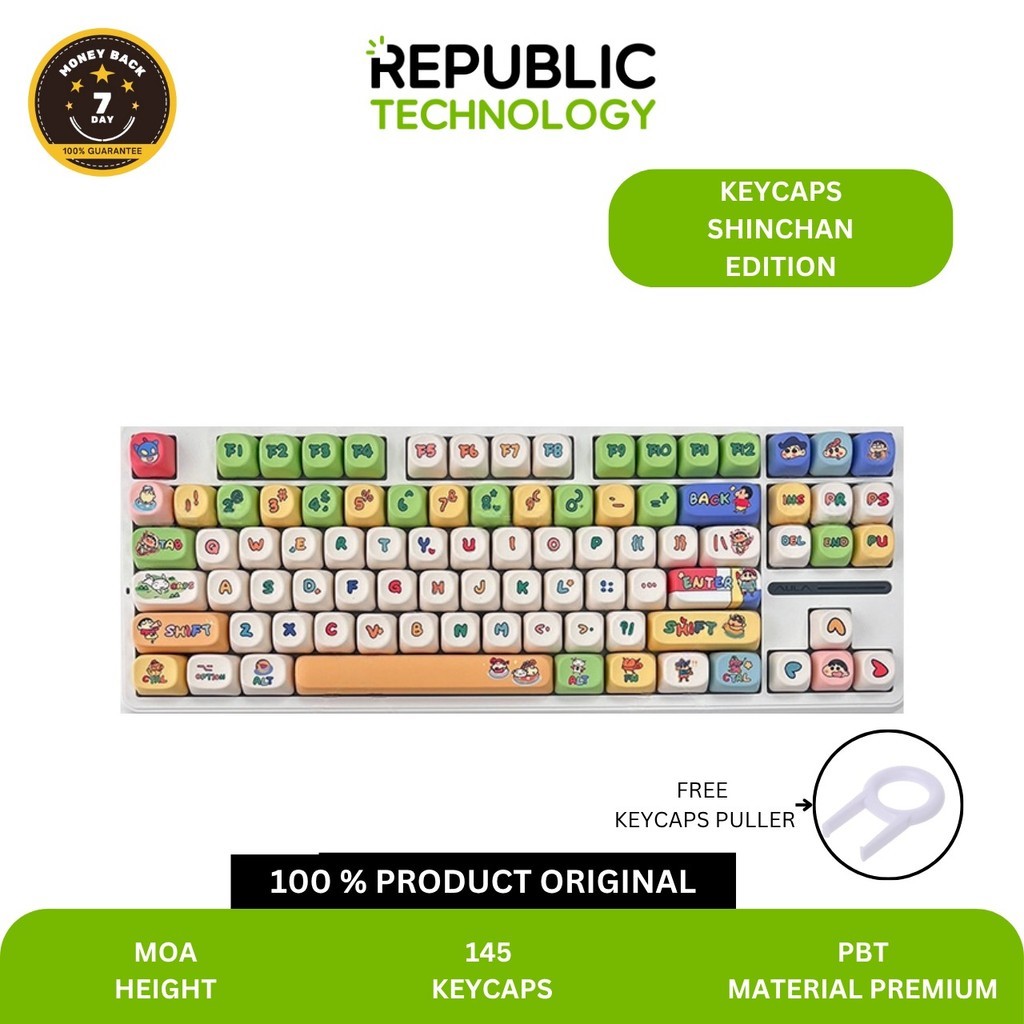 Republic Technology Keyboard Keycaps Crayon Shinchan 145 Keys with profile MOA