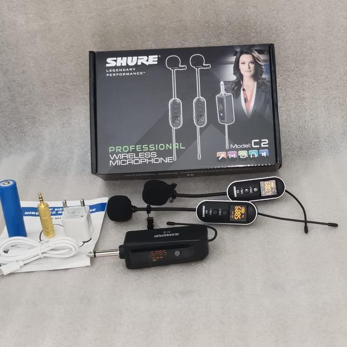 Mic Wireless Clip on/Jepit SH C2 2buah/ SH-C2 Clip on/Jepit Mic Clip on