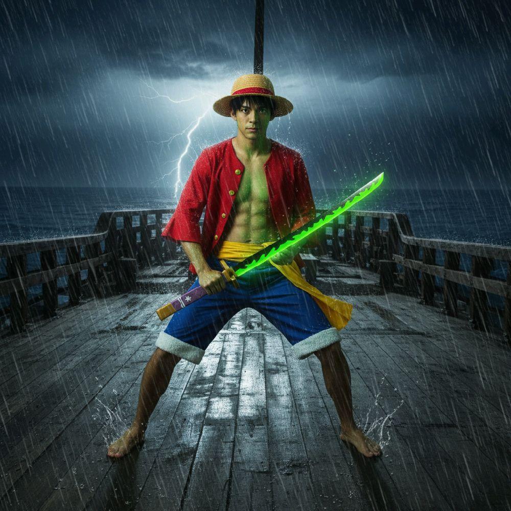 mainan pedang kayu anime milik zoro type enma ungu Full cat panjang total 80cm