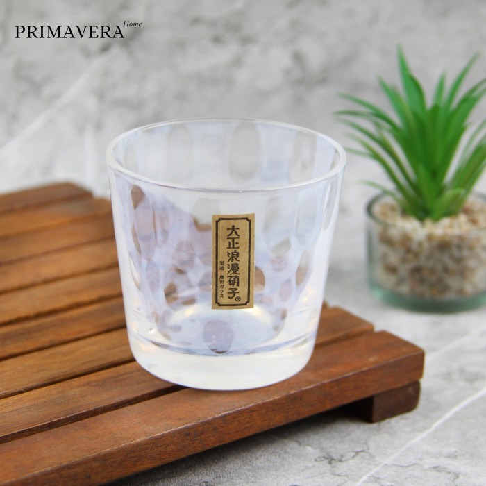 Hirota Glass Taisho Roman Mizutama Dot Rock Glass