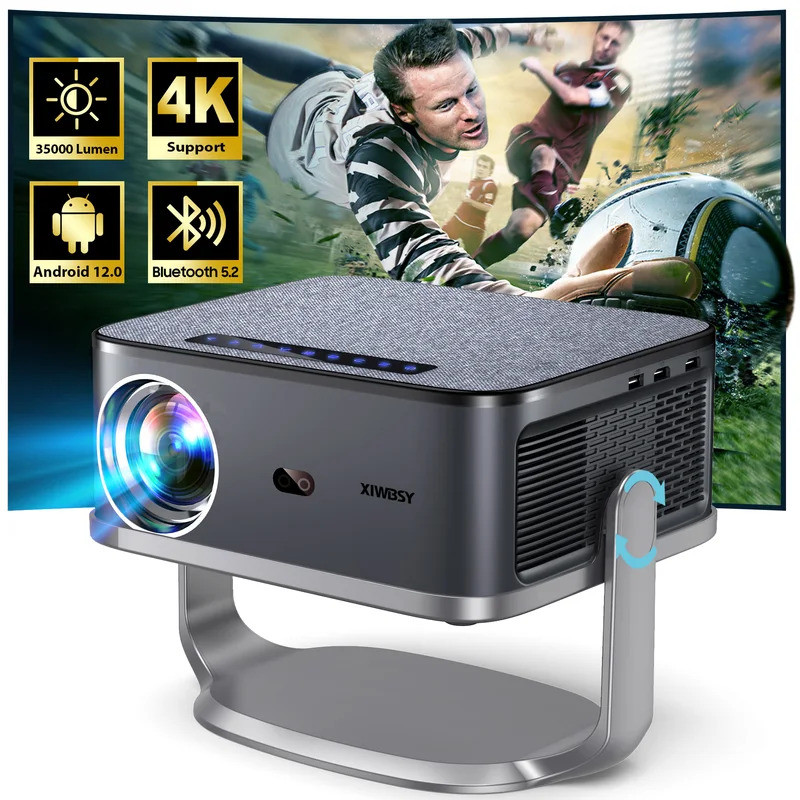 XIWBSY 2025 New T08 Projector 35000Lumens Moive Daylight Projector Android 12.0 Smart Proyector 8K D