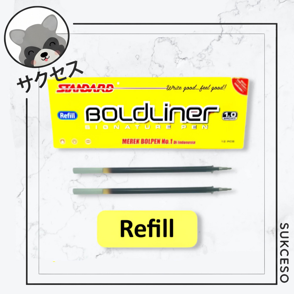 Standard Refill Boldliner Blue, Black | Refill Pulpen Boldliner 1.0 Standard