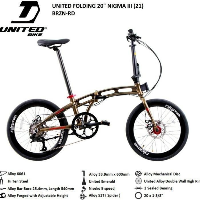 sepeda lipat 20 inch United Nigma III nigma 3 nigma3 folding bike