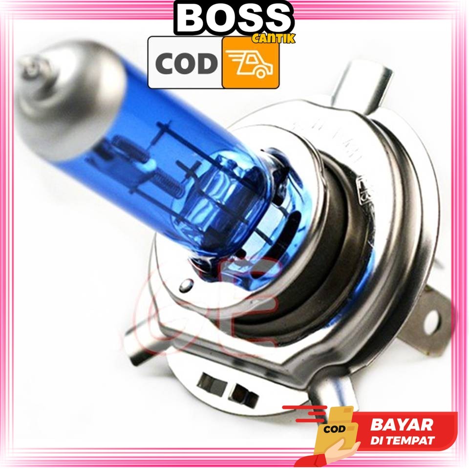 Lampu Mobil Depan H4 Xenon Halogen Super Terang 1 Pc 100/90 Watt 12 Volt Bohlam Headlight Headlamp V
