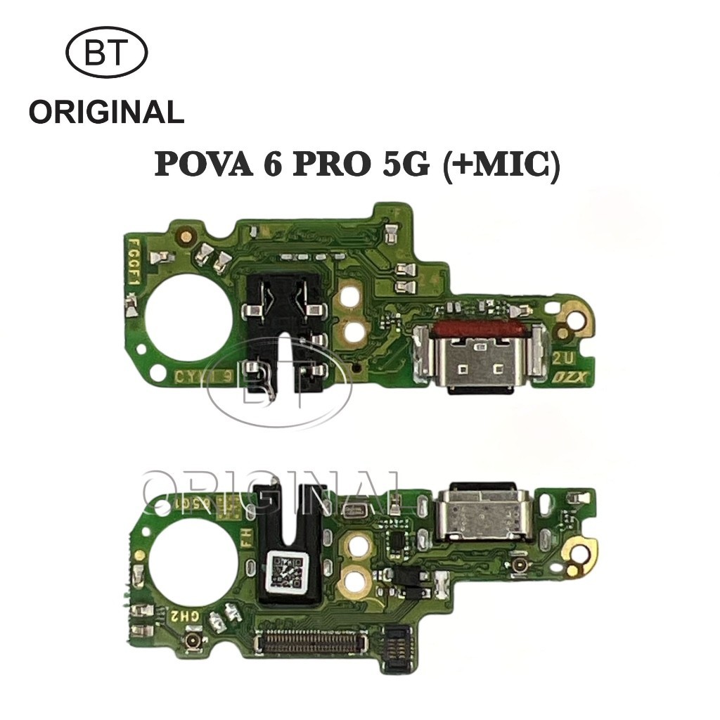 KONEKTOR CHARGER BOARD PCB FOR TECNO POVA 6 PRO 5G +MIC - FAST CHARGING