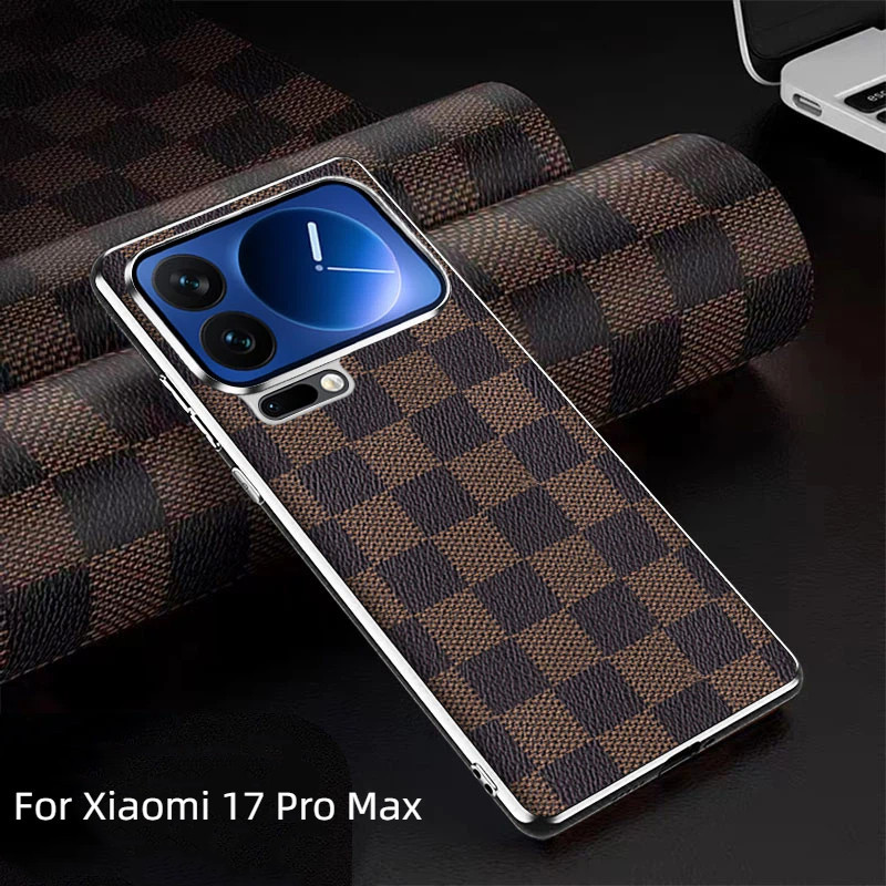 Untuk Xiaomi 17/17 Pro / Xiaomi 17 Pro Max Case Mewah Electroplated TPU Edge Grid PC Hard Phone Cove