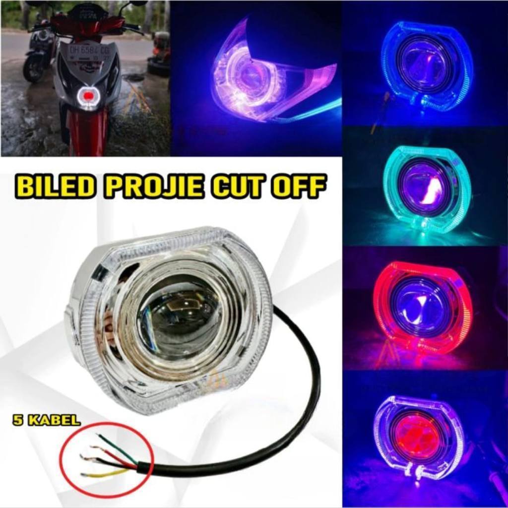 Lampu Biled 2,5 Inch Mini Lampu biled Waterproff Plus Devil Universal semua Motor