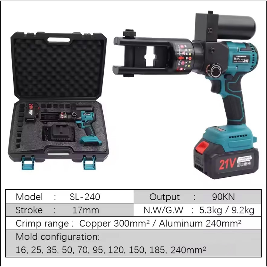 Hydraulic Crimping Tool Brushless Motor Rechargeable Hydraulic Crimping Pliers Copper Nose Terminal 