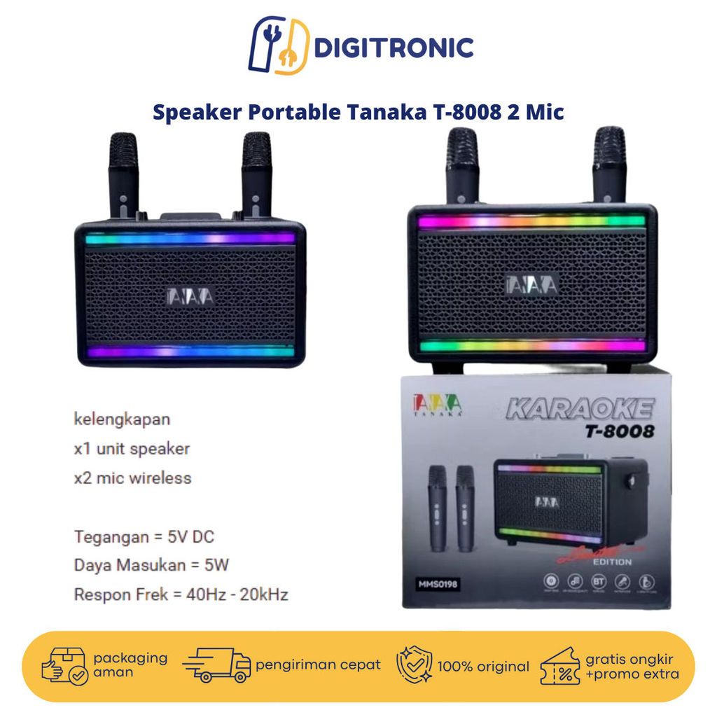 Speaker Portable Tanaka T-8008 2 Mic