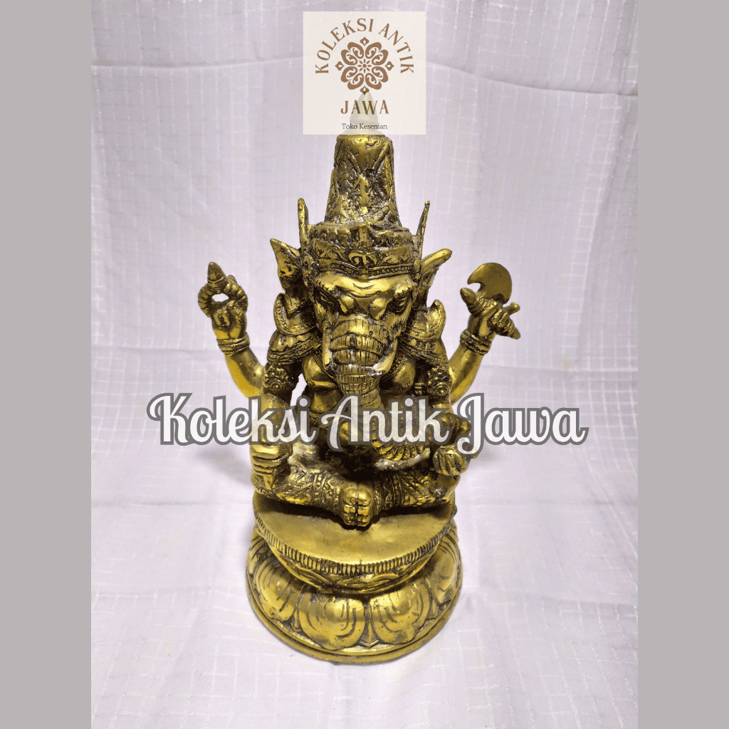 Hiasan Patung Dewa Ganesha Kuningan (Besar)
