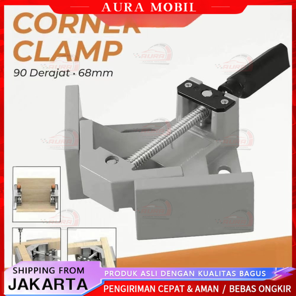 "Flash Sale" Corner Clamp 90° Penjepit Sudut Frame Kaca Kayu Single Swing Jaw Klem Sudut Siku Pegang