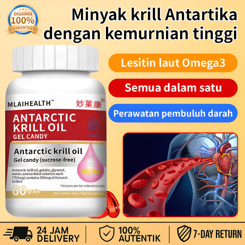[COD+Gratis Ongkir] Kapsul Minyak Krill Antartika/Suplemen Nutrisi Kaya Fosfor Untuk Kesehatan Kardi