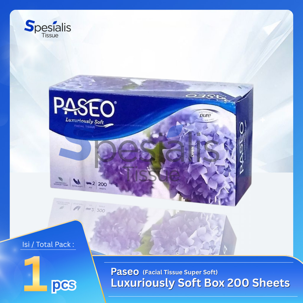Tissue Paseo elegant facial box 200 sheets/Tisu wajah Paseo kotak 200s