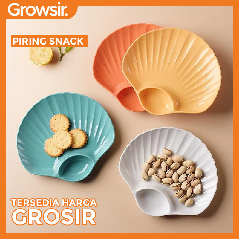 GROWSIR Piring Kerang Aesthetic Wheat Straw Plate Wadah Saji Buah & Snack PZ002