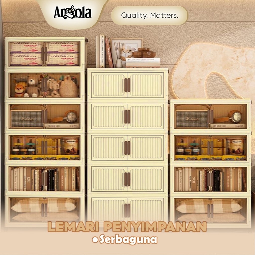 ANGOLA Lemari Lipat Storage Box Susun 5 Tingkat Tempat Penyimpanan Barang Kecil G54A-G56A Lemari Pak