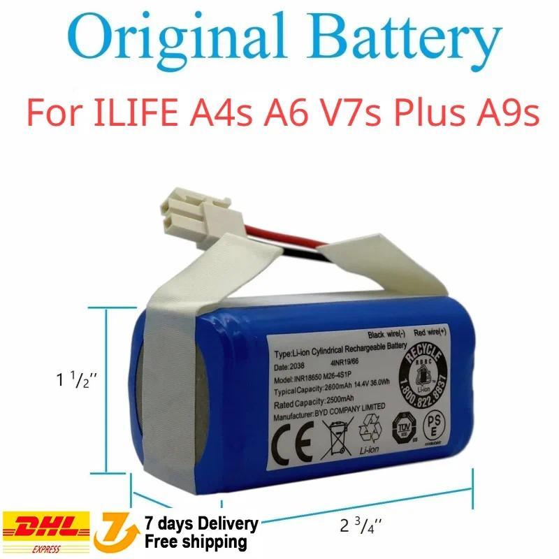 Original 2600mah Reargeable Lithium BatteryFor ILIFE A4s A6 V7s Plus A9s W400 Robot Vacuum Cleaner I