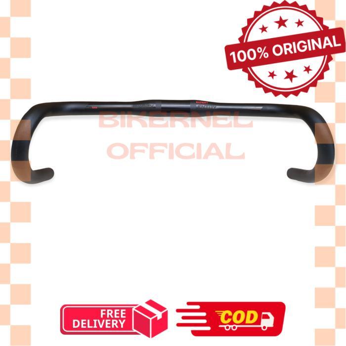 Entity Expert Flare Handlebar Road Gravel Stang Sepeda Balap Drop Bar - Black Red, 420mm -biker