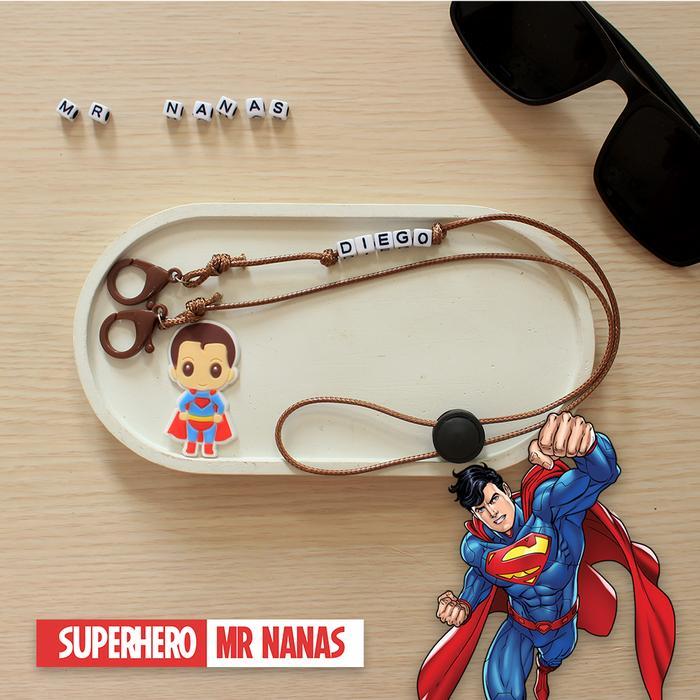Tali Masker Anak Laki-laki Superhero Custom Nama Strap Masker Cowo - Superman, Anak-anak