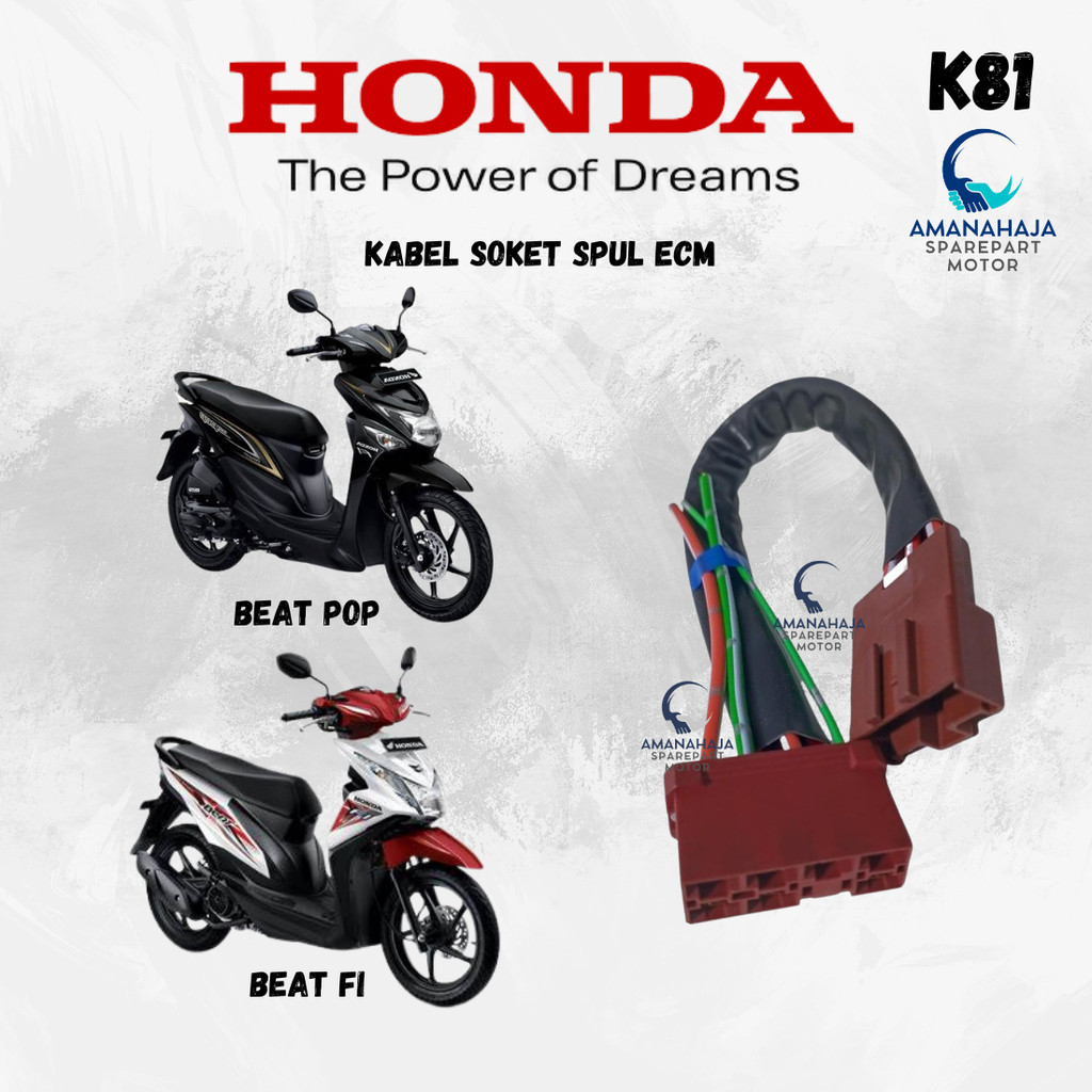 (GARANSI) ORI KABEL SOKET ECU SOCKET ECM SPULL BEAT F1 / BEAT POP (K81) | SPAREPART ORIGINAL SUKU CA