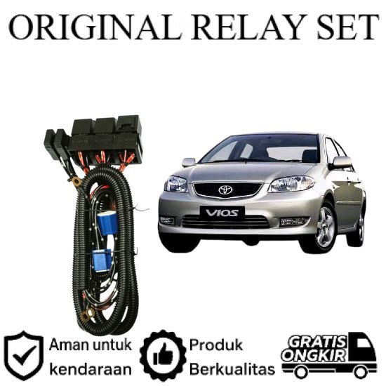 ORIGINAL Relay Set Lampu Utama LED H4  Mobil Toyota vios gen1 Lie Cheng
