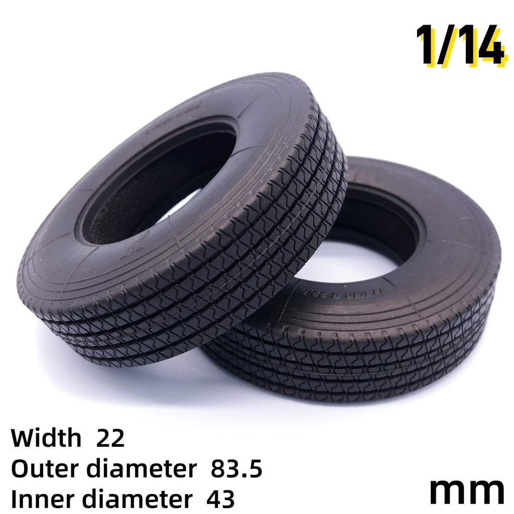 1 Pair RC 22mm Tire High Quality Rubber Tires Tyre For Tamiya 1/14 Rc Truck Trailer Tipper -trailer 