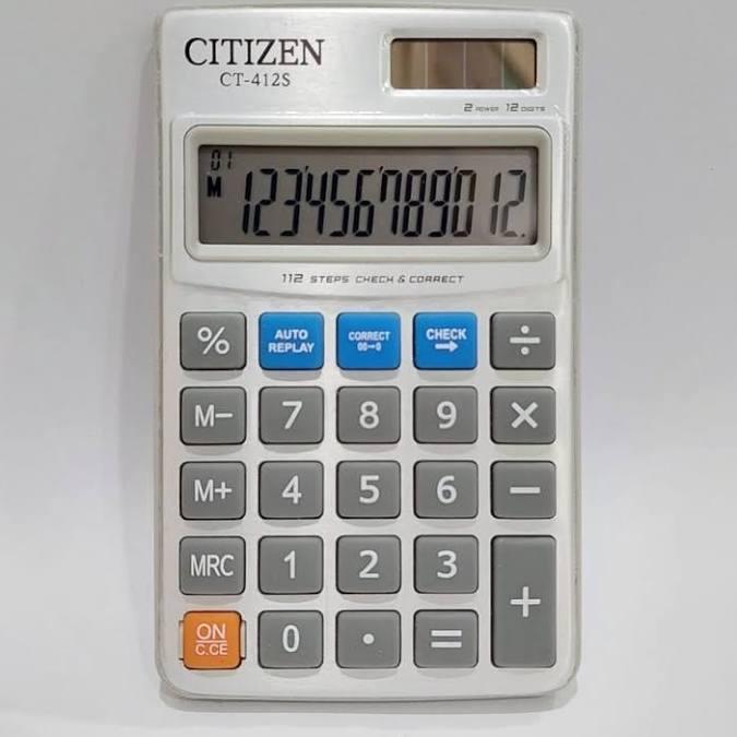 New Check & Correct Kalkulator Mini Pocket CITIZEN 12Digit CT 412S [Terlaris]