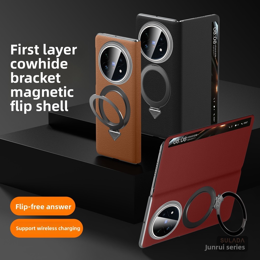 Magnetik untuk VIVO X Fold5 Casing Bisnis Kulit Klasik VIVO X Fold5 Casing Ponsel Lipat Belakang